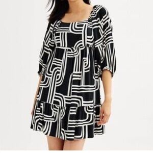 Nine West | Dresses | Nine Westblack And White Geometric Print Dress Size S  | Poshmark